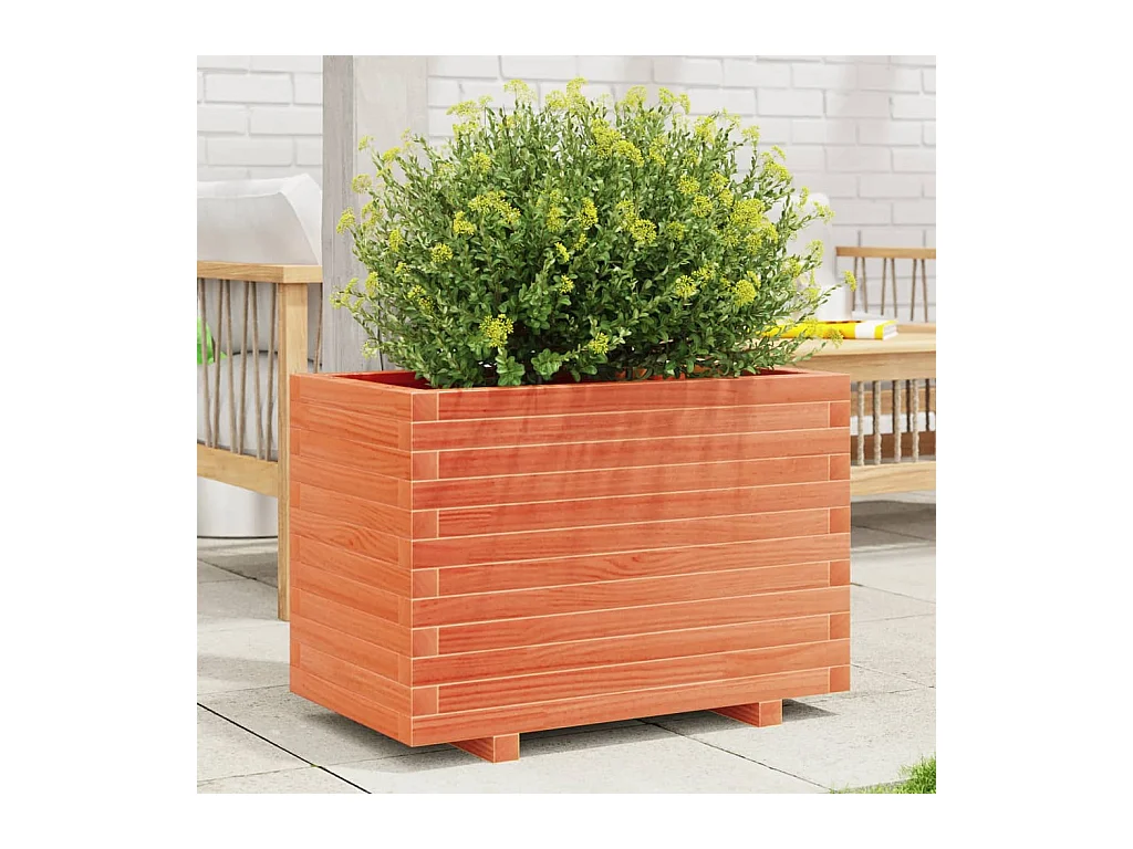 Jardinière cire marron 70x40x49,5 cm bois de pin massif FR47206