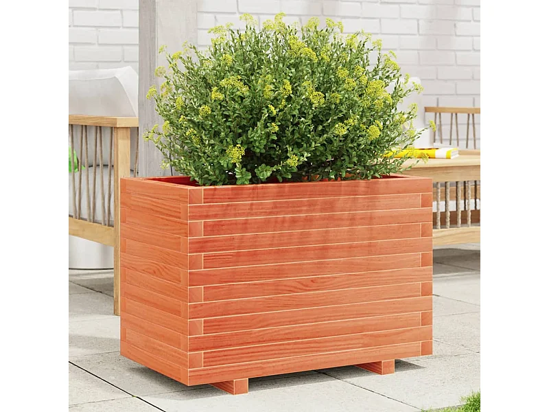 Jardinière cire marron 70x40x49,5 cm bois de pin massif FR47206