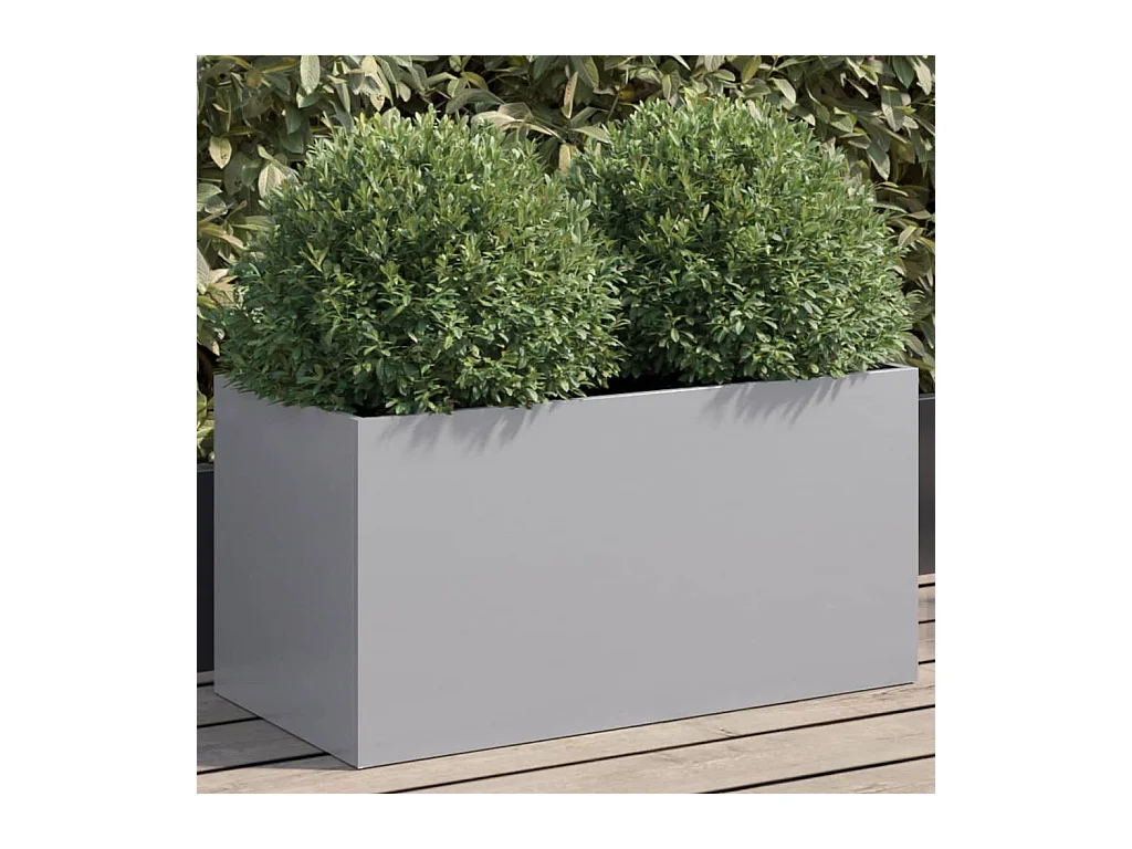 Jardinière argenté 62x30x29 cm acier galvanisé FR48894