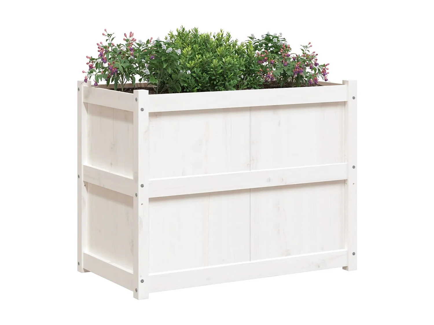 Vaso/floreira de jardim 90x50x70 cm madeira pinho maciça branco PT160465