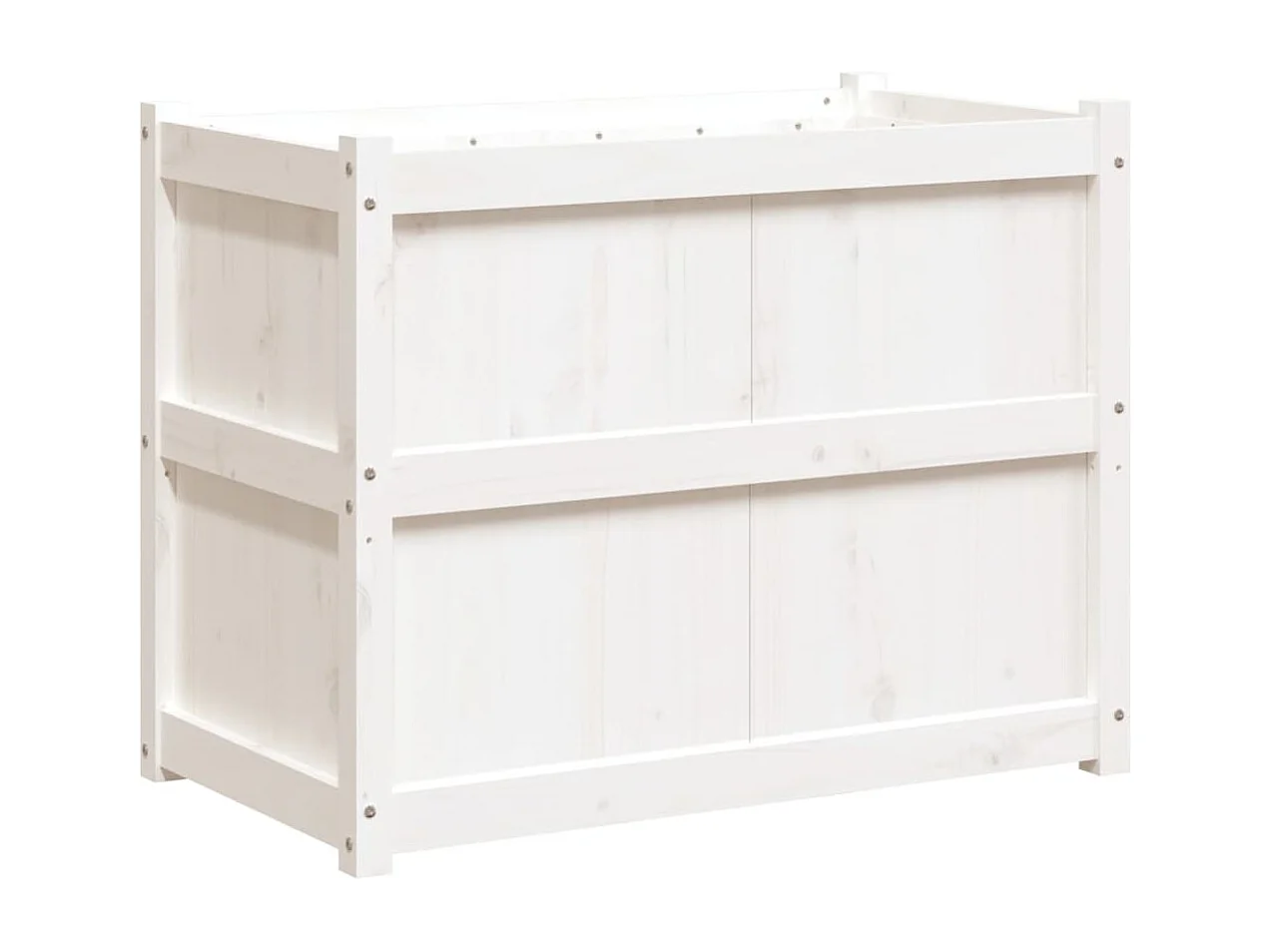 Jardinière blanc 90x50x70 cm bois de pin massif FR55773