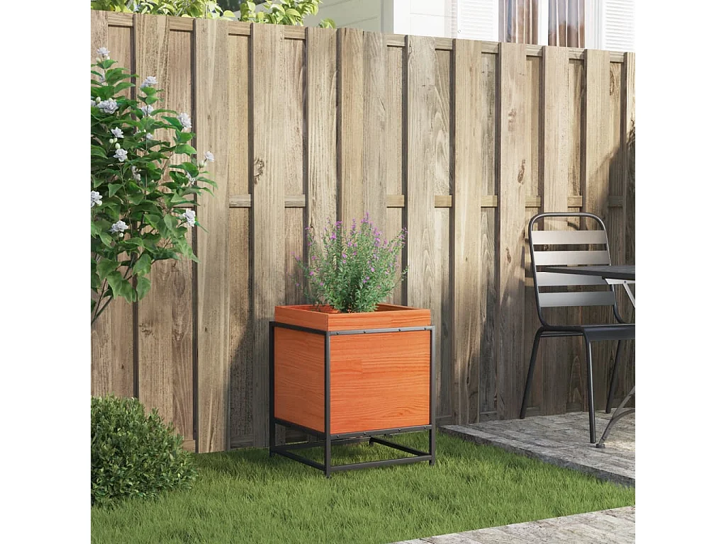 Plantenbak 40x40x50 cm massief grenenhout wasbruin BE691121