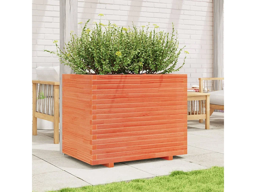 Jardinière cire marron 90x60x72,5 cm bois de pin massif FR74377