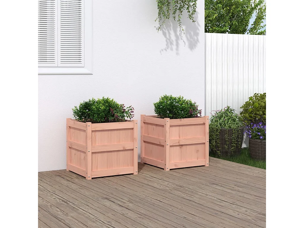 Vasos/floreiras de jardim 2 pcs madeira de douglas maciça PT409810