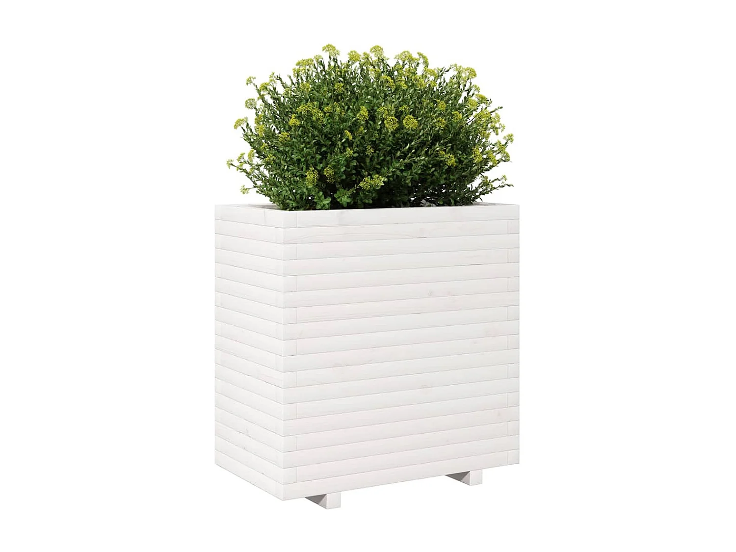 Jardinera madera maciza de pino blanco 70x40x72,5 cm ES840884