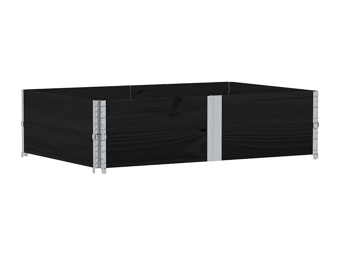 Jardinière noir 150x100 cm bois massif de pin FR62881