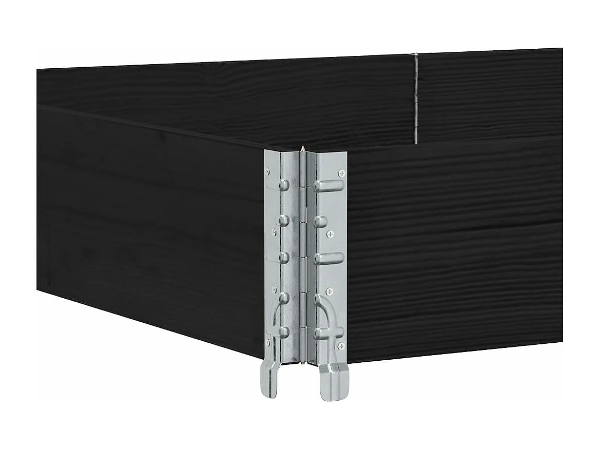 Jardinière noir 150x100 cm bois massif de pin FR62881