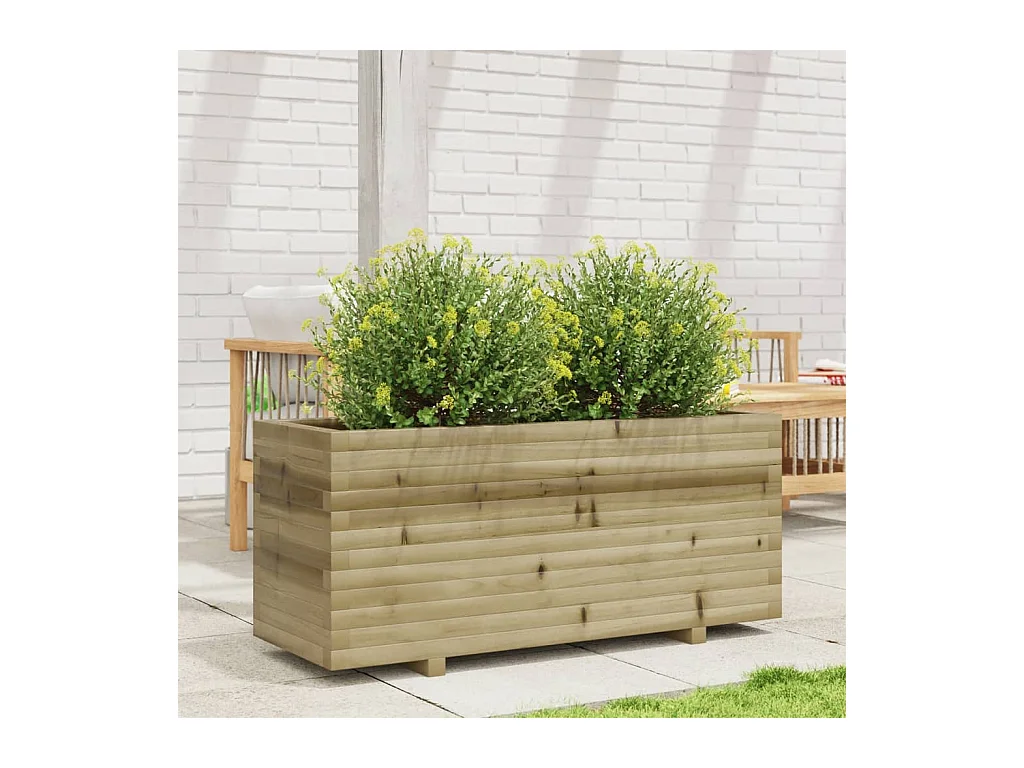 Jardinière 110x40x49,5 cm bois de pin imprégné FR68856