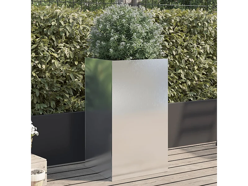 Jardinière argenté 42x38x75 cm acier inoxydable FR49891