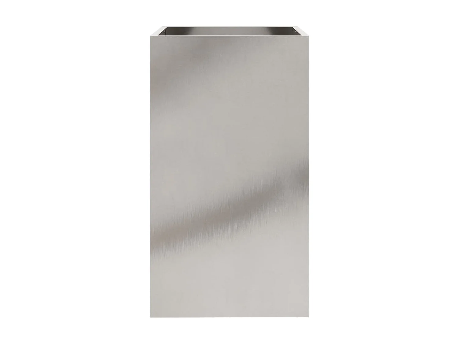 Jardinera de acero inoxidable plateado 42x38x75 cm ES720056