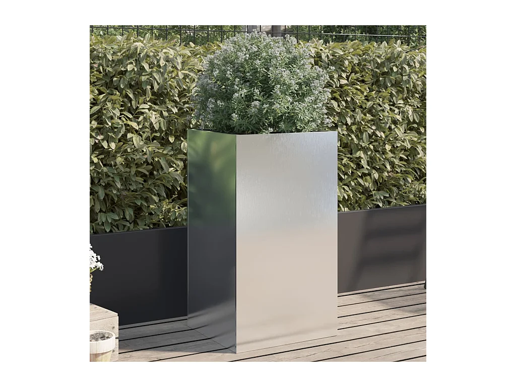 Jardinière argenté 42x38x75 cm acier inoxydable FR49891