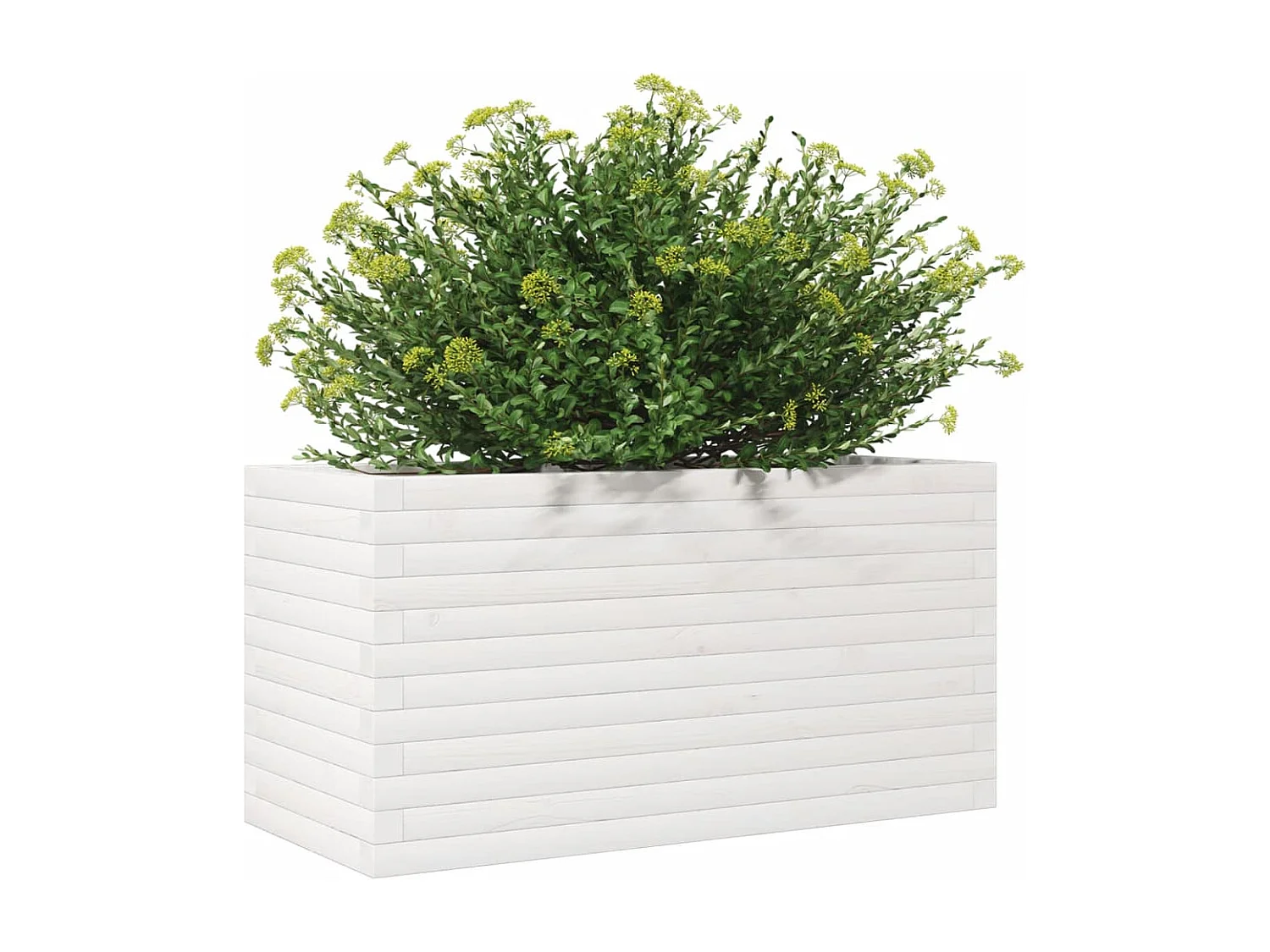 Jardinera madera maciza de pino blanco 90x40x45,5 cm ES250728