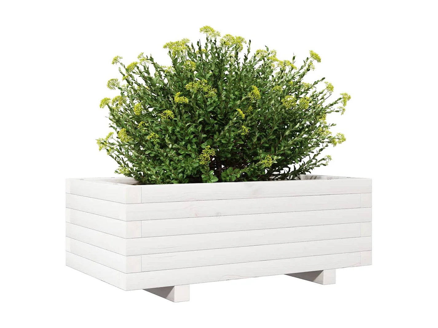 Jardinière blanc 70x40x26,5 cm bois de pin massif FR70839