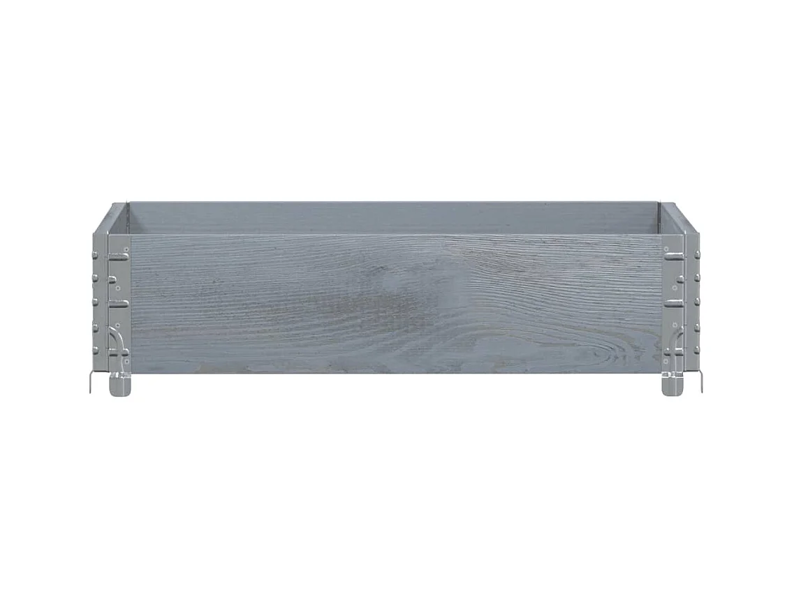 Jardinière gris 80x60 cm bois massif de pin FR72536