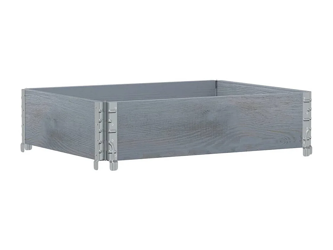 Jardinière gris 80x60 cm bois massif de pin FR72536