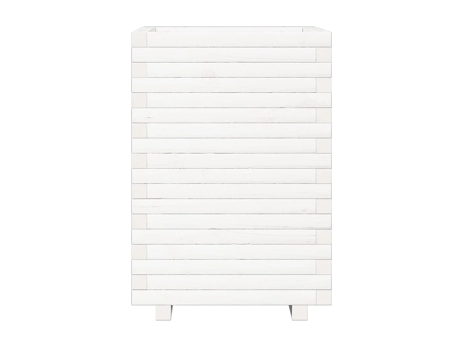 Jardinière blanc 50x50x72 cm bois de pin massif FR56896