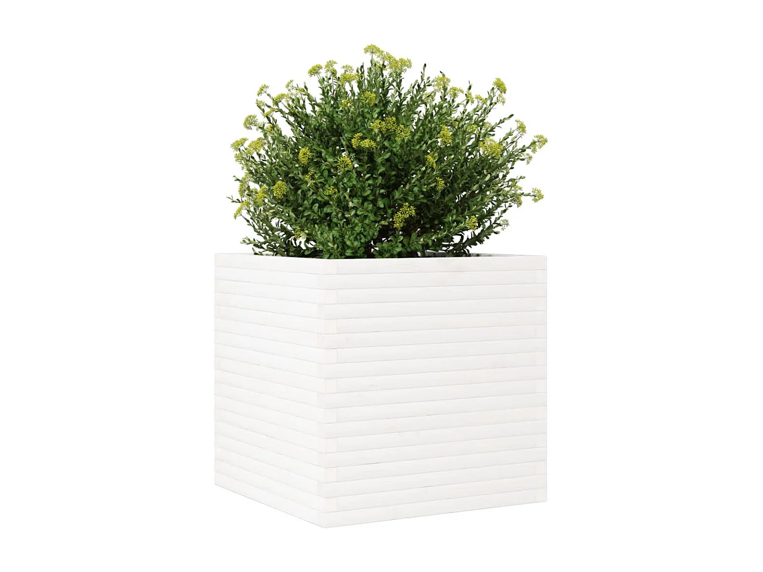 Jardinière blanc 70x70x68,5 cm bois de pin massif FR32489