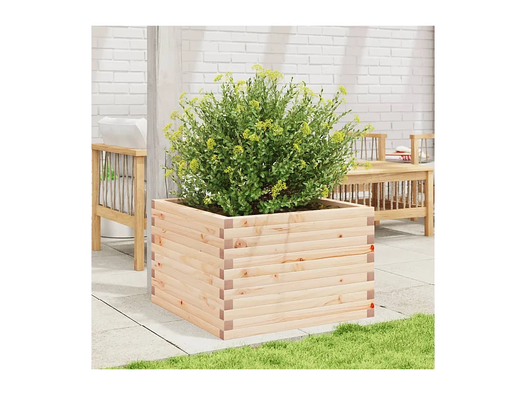 Jardinière 70x70x45,5 cm bois de pin massif FR92752