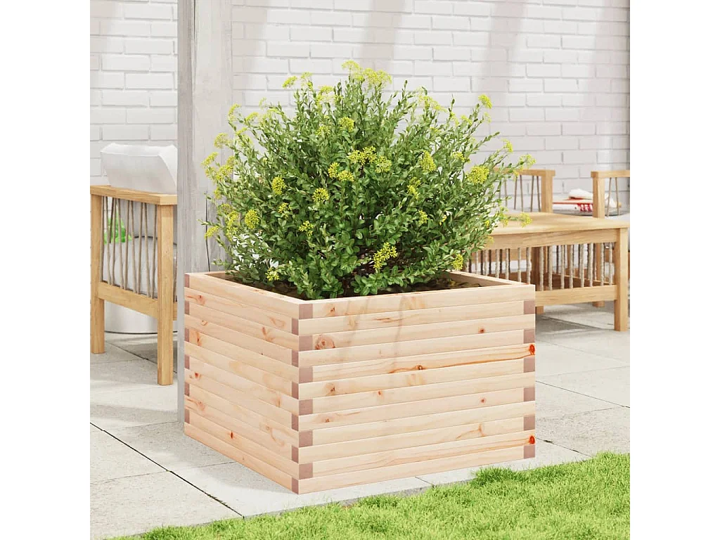 Jardinière 70x70x45,5 cm bois de pin massif FR92752