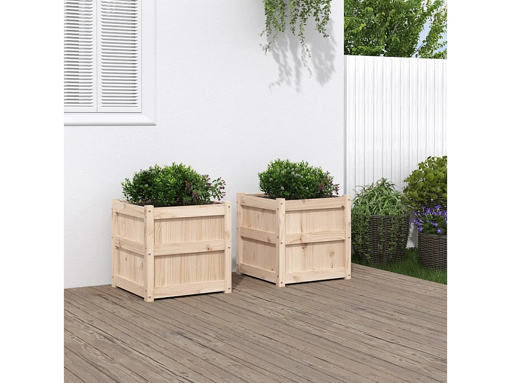 Jardinières 2 pcs bois de pin massif FR85307