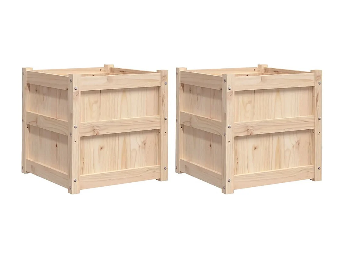 Jardinières 2 pcs bois de pin massif FR85307