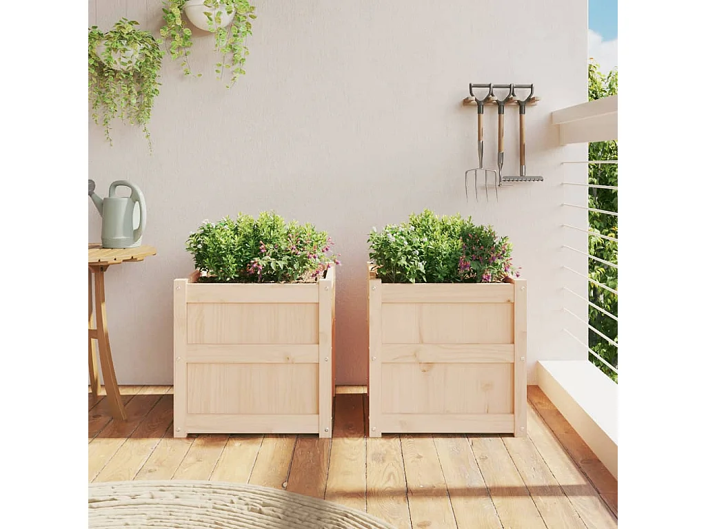 Vasos/floreiras de jardim 2 pcs madeira de pinho maciça PT824797