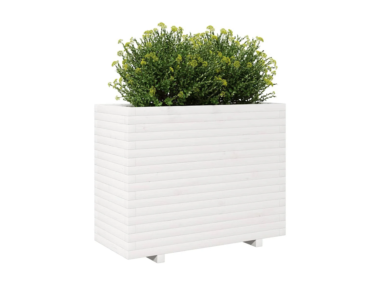 Jardinera madera maciza de pino blanco 90x40x72,5 cm ES906753