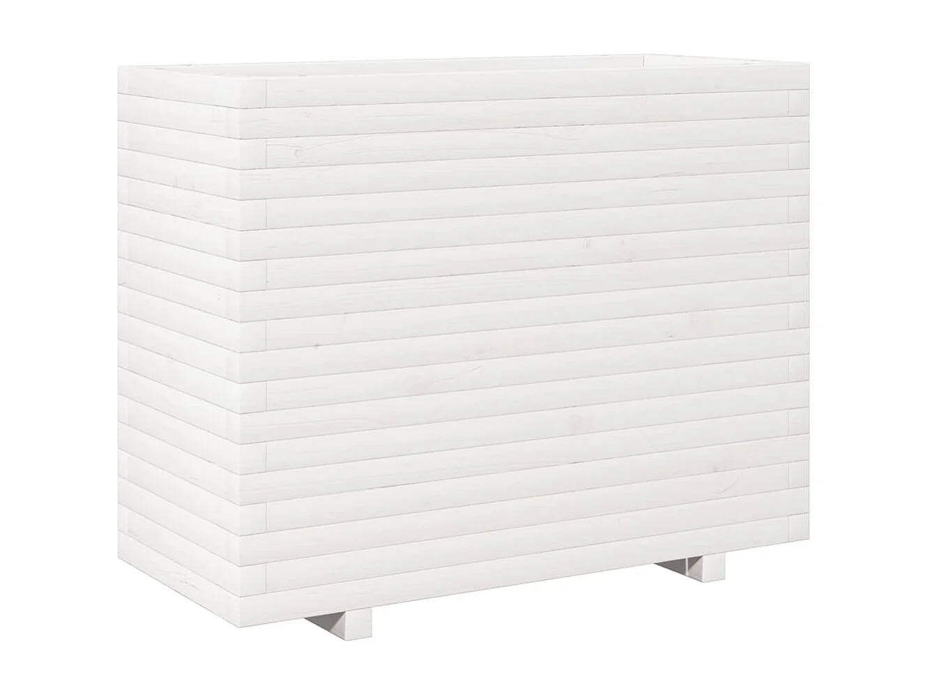 Jardinière blanc 90x40x72,5 cm bois de pin massif FR69913
