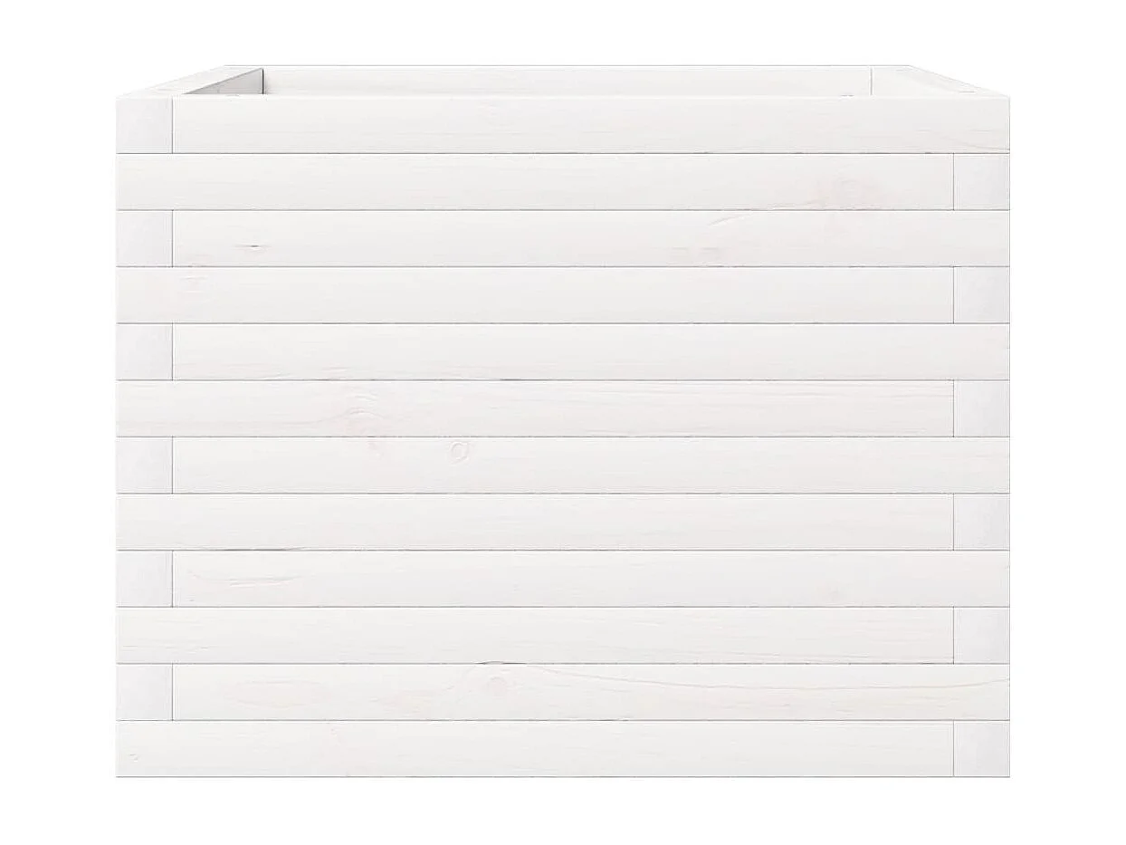 Jardinière blanc 60x60x46 cm bois de pin massif FR10962