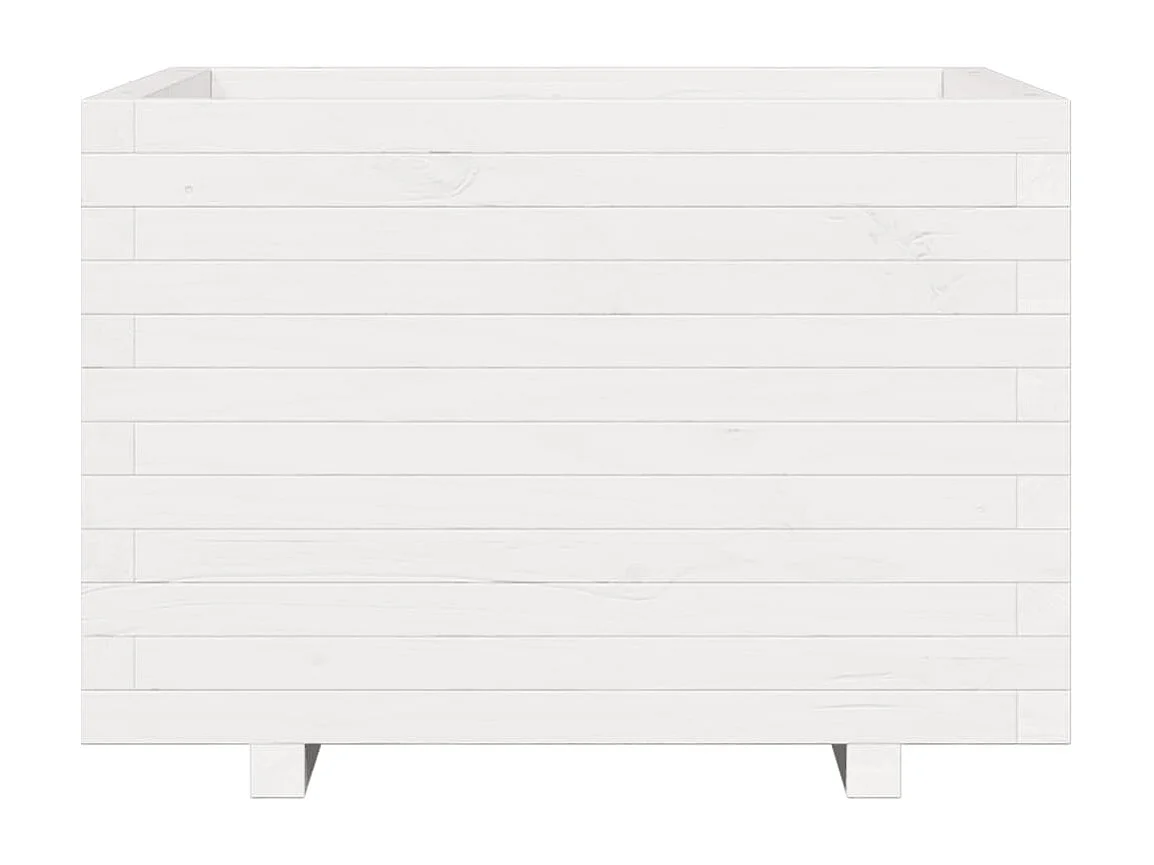 Jardinière blanc 70x70x49,5 cm bois de pin massif FR37865