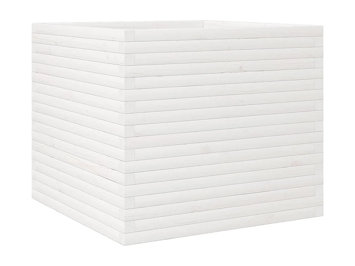 Plantenbak 80x80x68,5 cm massief grenenhout wit BE625640