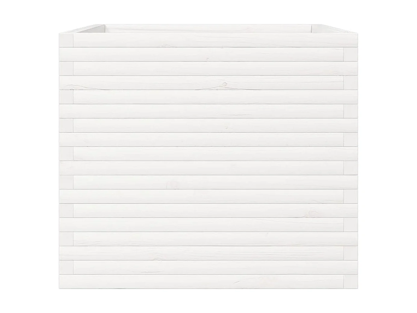 Plantenbak 80x80x68,5 cm massief grenenhout wit BE625640