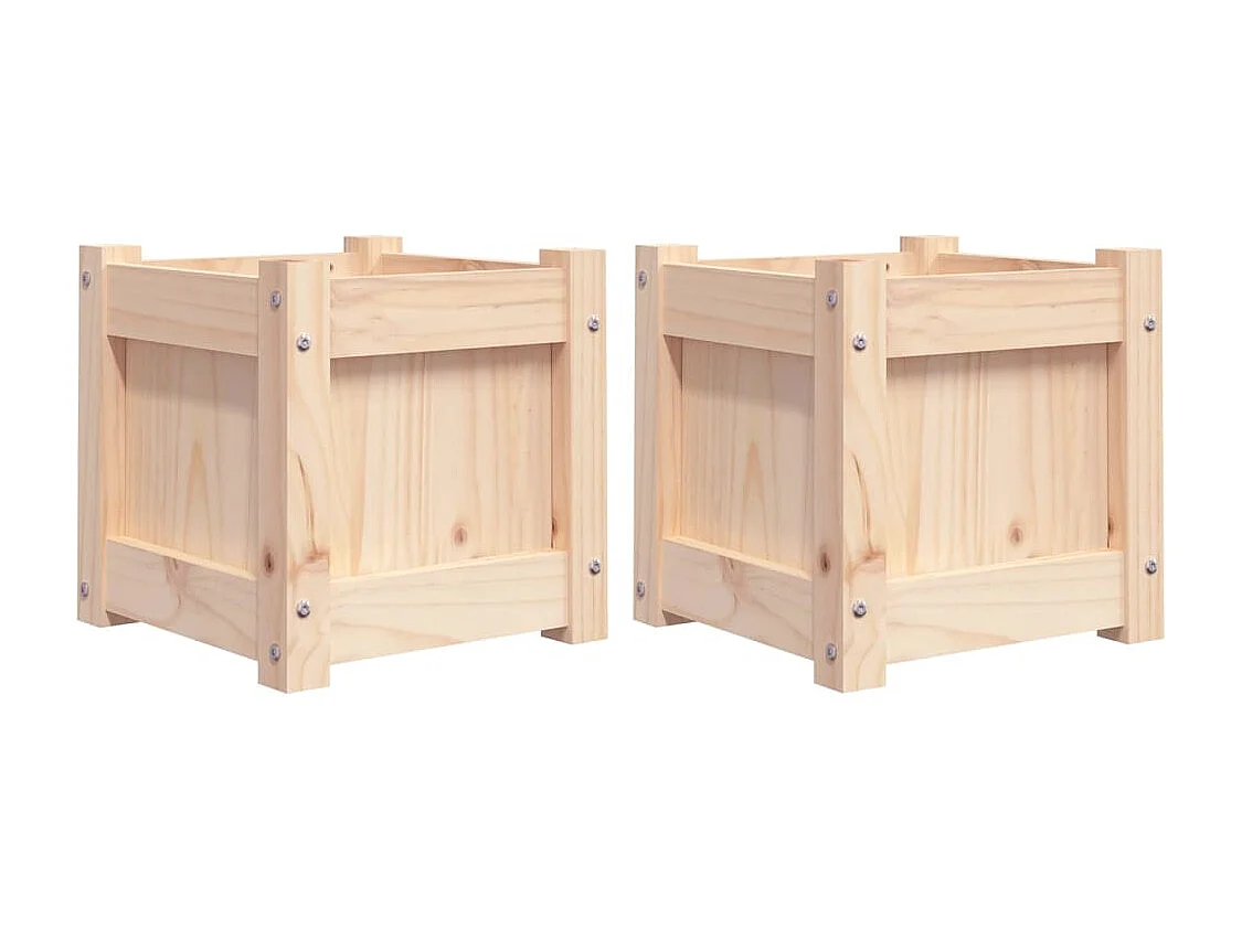 Jardinières 2 pcs bois de pin massif FR76698
