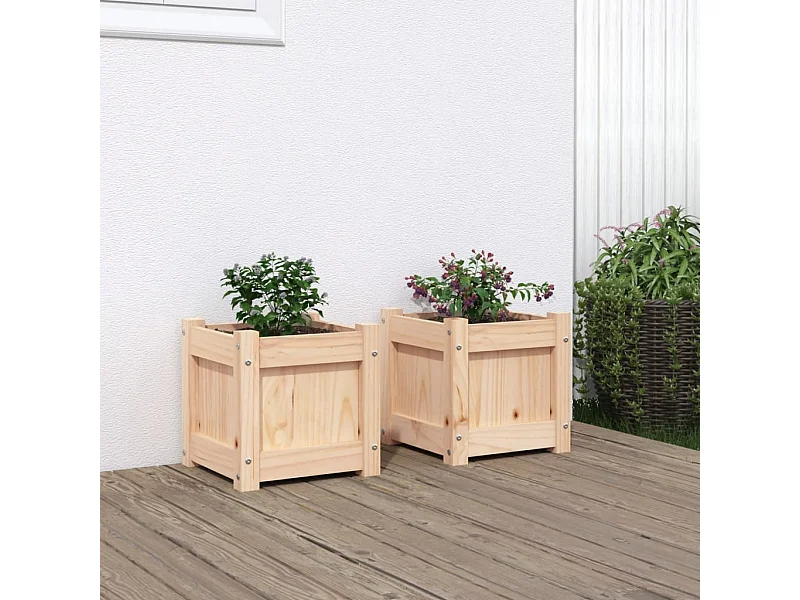 Jardinières 2 pcs bois de pin massif FR76698