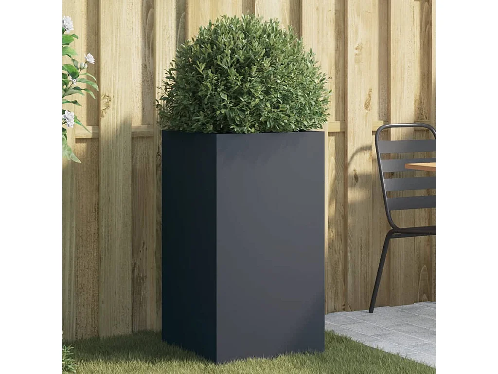 Jardinière anthracite 42x38x75 cm acier laminé à froid FR73094