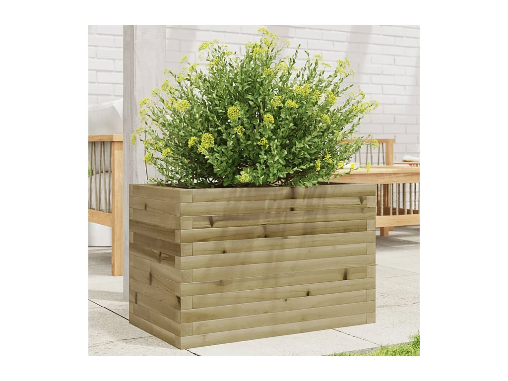 Jardinera de madera de pino impregnada 70x40x45,5 cm ES215819