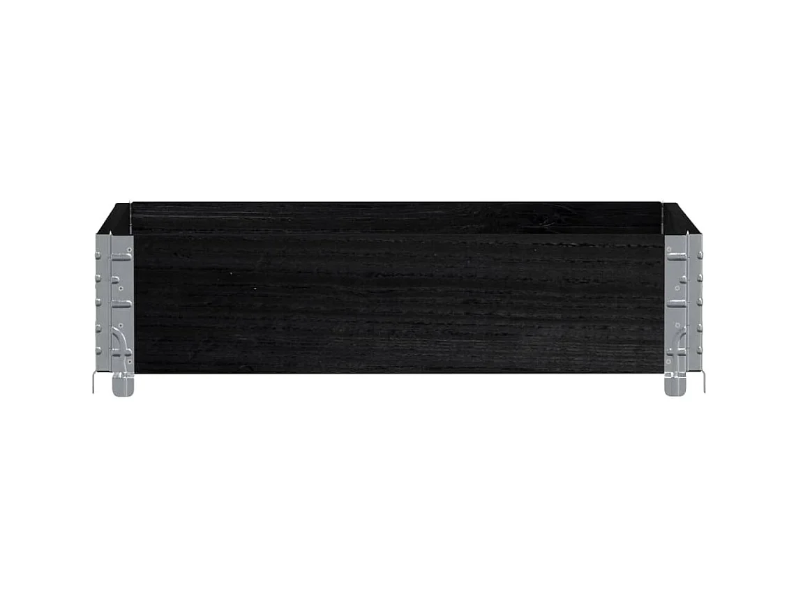 Jardinière noir 80x60 cm bois massif de pin FR85261