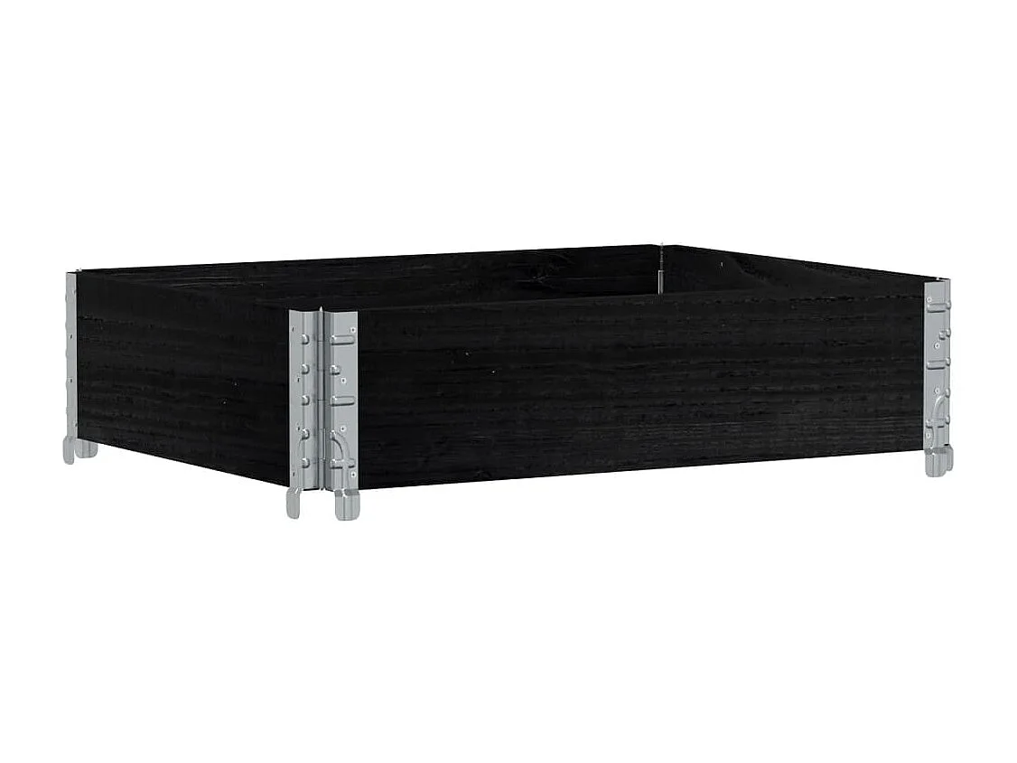 Jardinière noir 80x60 cm bois massif de pin FR85261