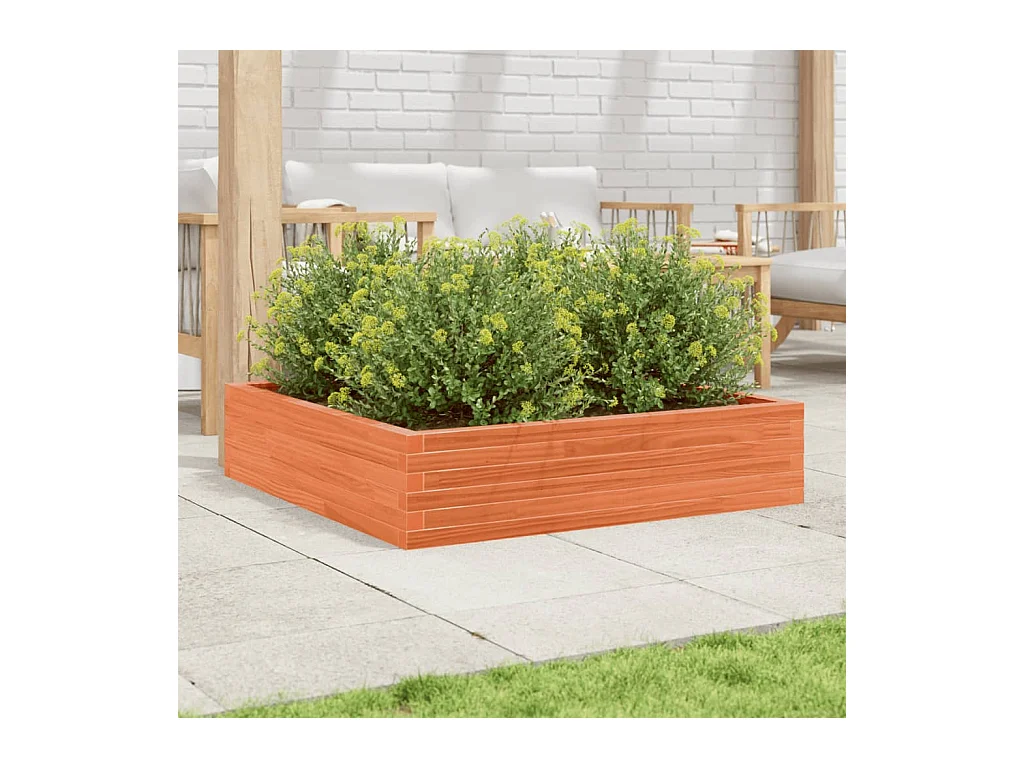 Jardinière cire marron 100x100x23 cm bois de pin massif FR90368