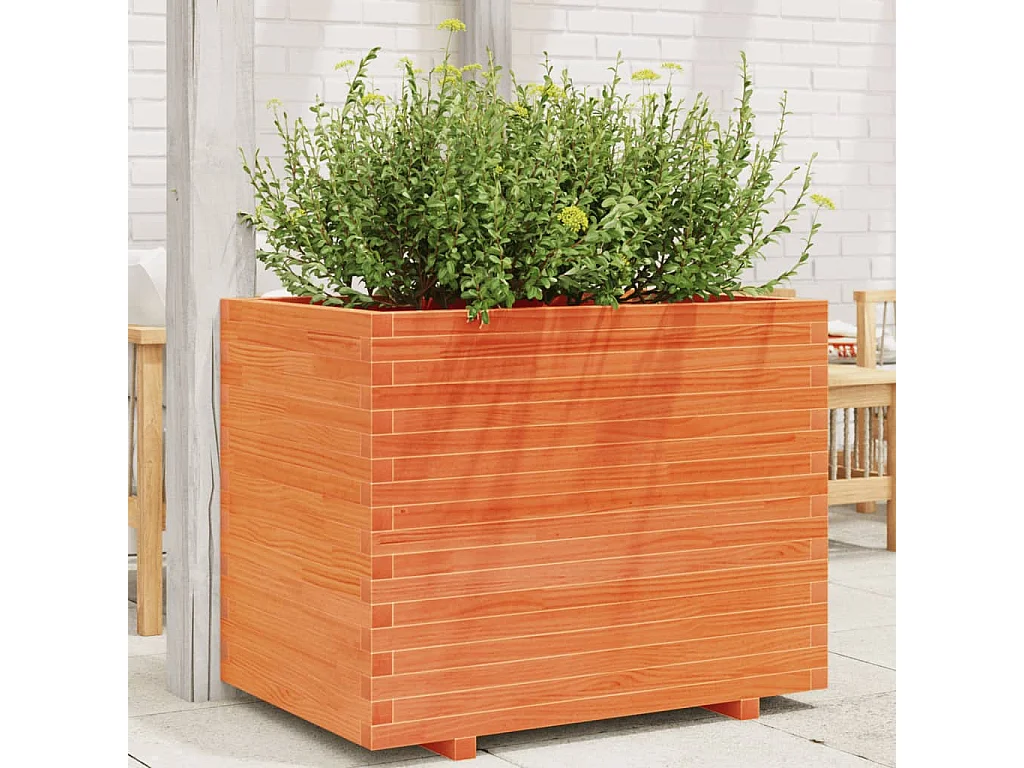 Jardinière cire marron 90x60x72 cm bois de pin massif FR67060