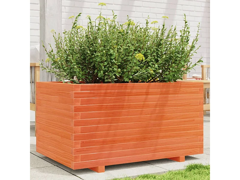 Jardinière cire marron 90x60x49,5 cm bois de pin massif FR10415