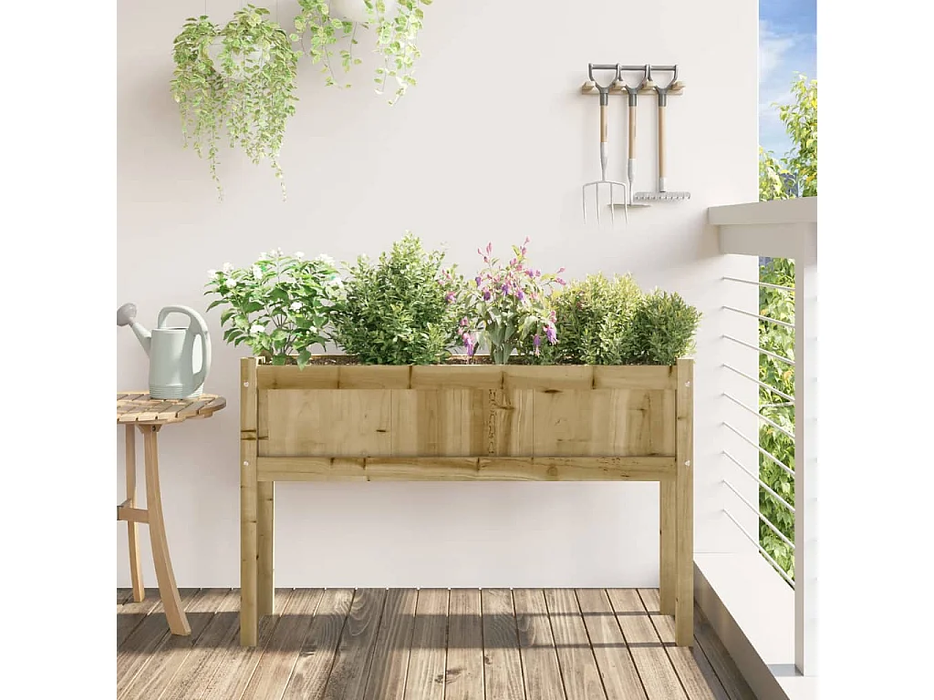 Jardinière avec pieds 110x31x70 cm bois de pin imprégné FR69275
