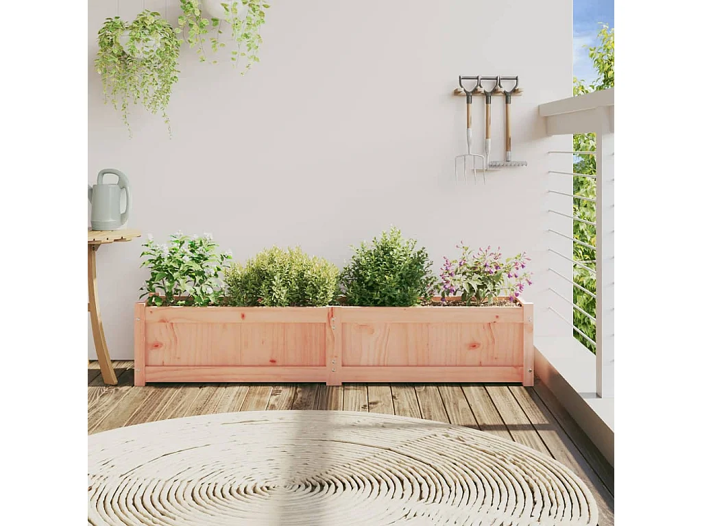 Vaso/floreira de jardim 150x31x31 cm madeira de douglas maciça PT803349