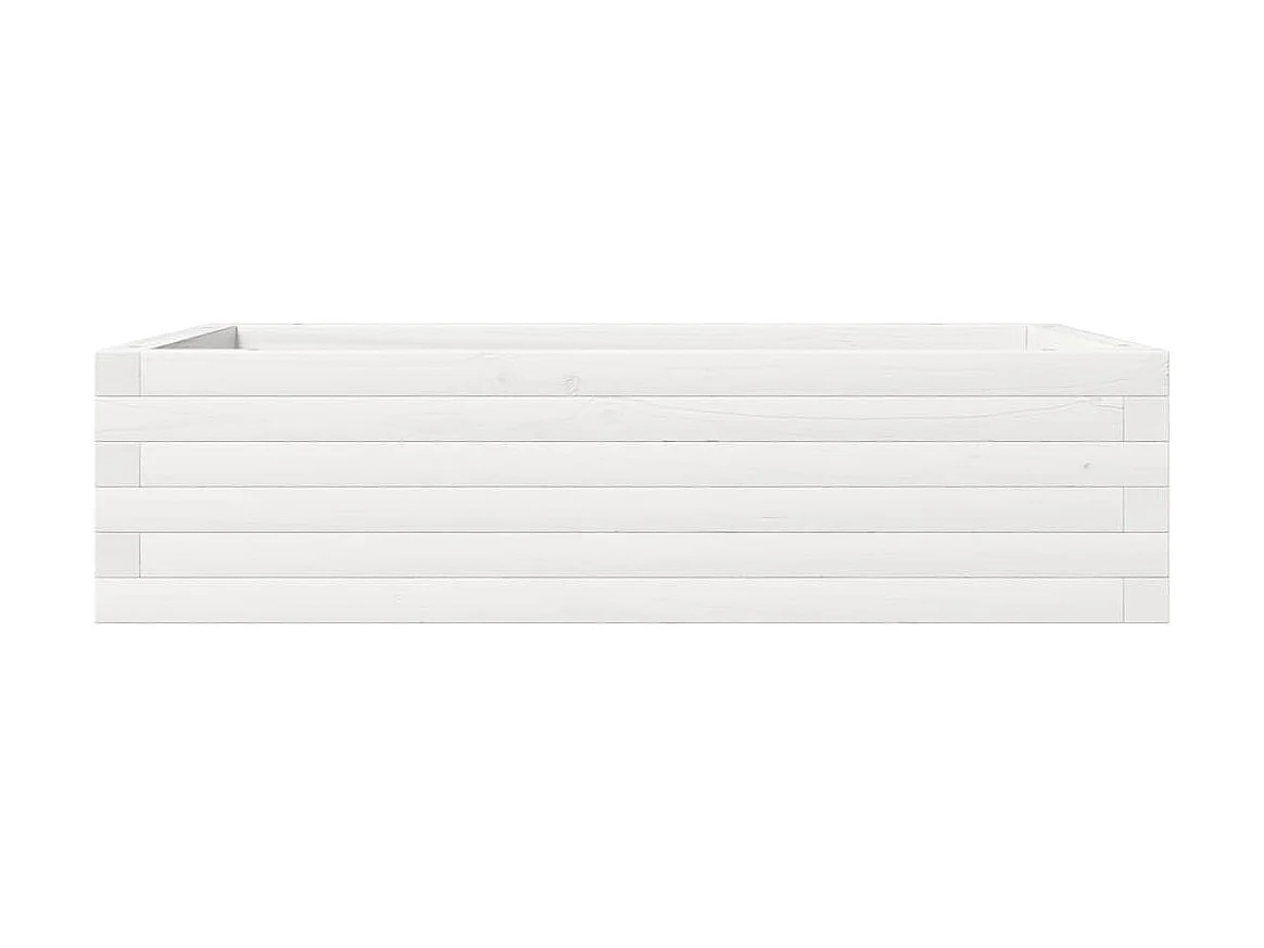Jardinière blanc 90x60x23 cm bois de pin massif FR69796