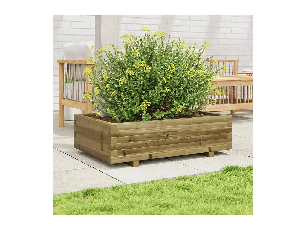 Jardinière 90x60x26,5 cm bois de pin imprégné FR89584