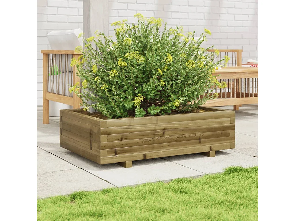 Jardinière 90x60x26,5 cm bois de pin imprégné FR89584