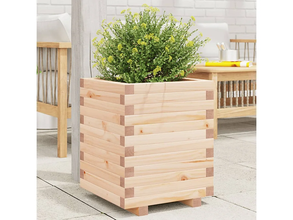 Plantenbak 40x40x49,5 cm massief grenenhout BE932937