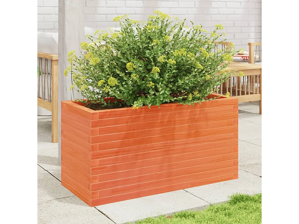 Plantenbak 90x40x45,5 cm massief grenenhout wasbruin BE317851