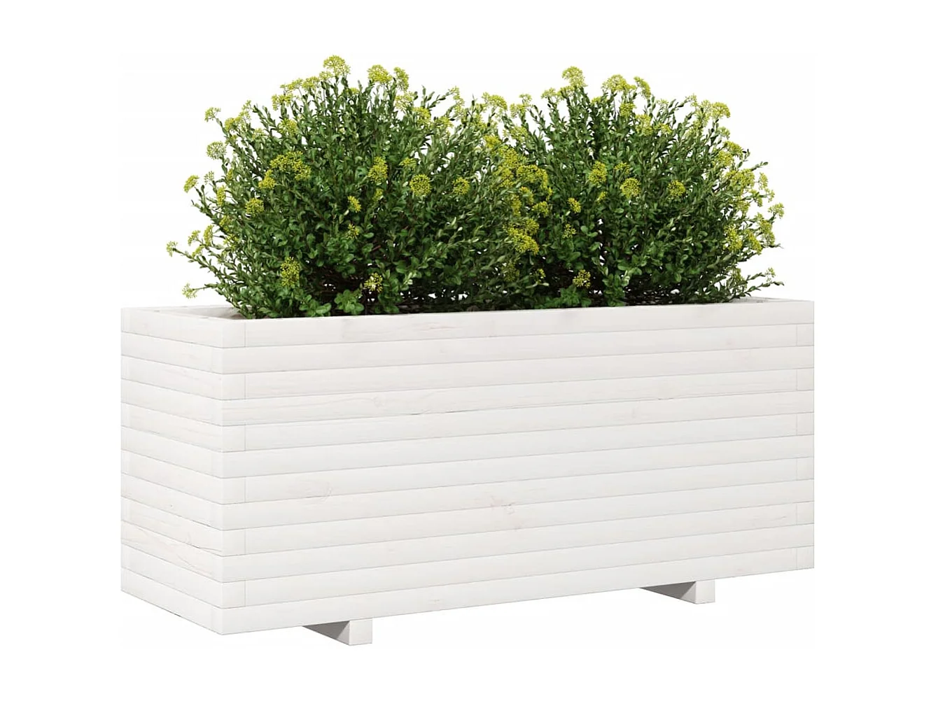 Jardinera madera maciza de pino blanco 110x40x49,5 cm ES745075