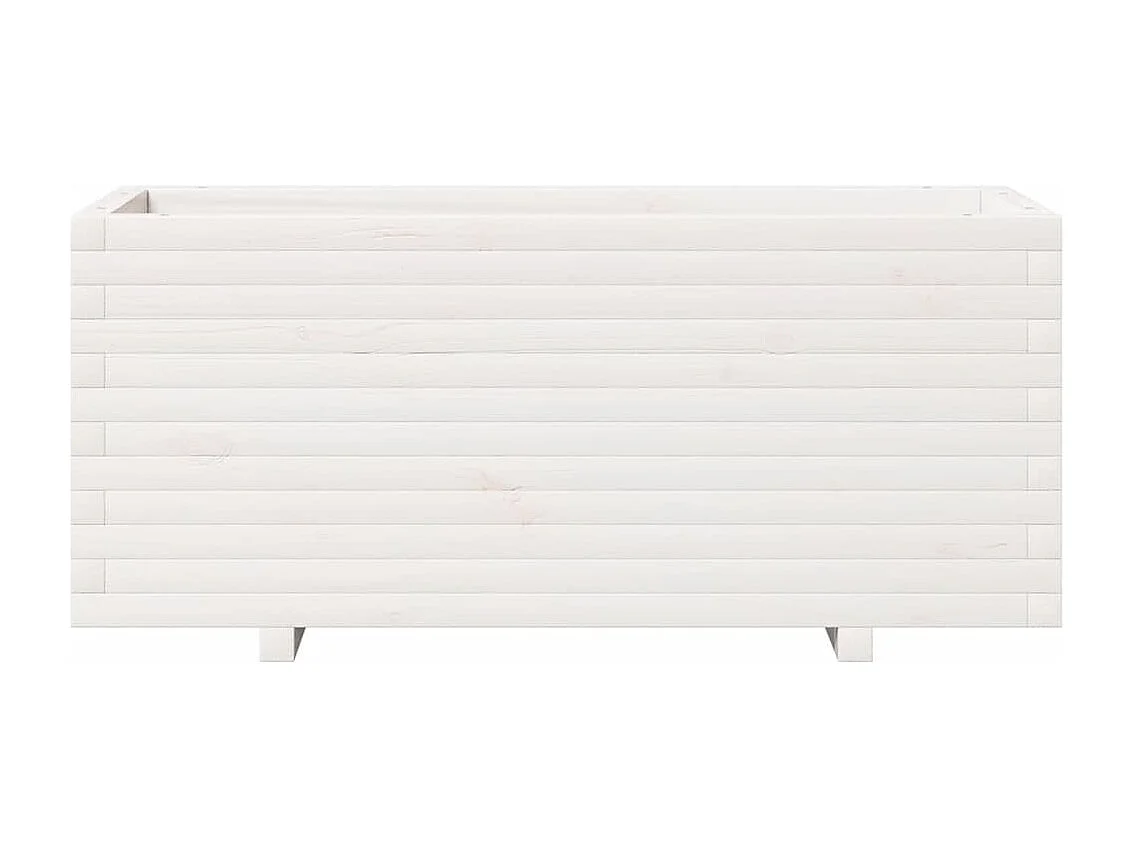 Jardinière blanc 110x40x49,5 cm bois de pin massif FR64318